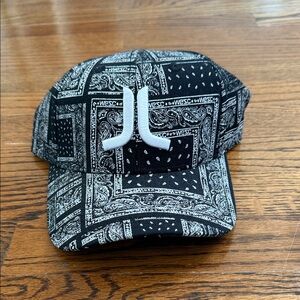 Wesc Black & White Bandana Print Baseball Cap